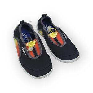 Speedo Surfwalkers Water Shoes Black Slip On Boys Kid Small 13 -1 Beach Swimming